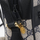 GUCCI GG Supreme Sherry Line Bag PVC Navy Gold Red 68 02 005 Auth SW2204-14