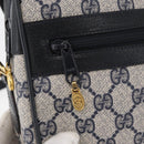 GUCCI GG Supreme Sherry Line Bag PVC Navy Gold Red 68 02 005 Auth SW2204-16
