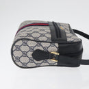 GUCCI GG Supreme Sherry Line Bag PVC Navy Gold Red 68 02 005 Auth SW2204-4