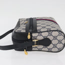 GUCCI GG Supreme Sherry Line Bag PVC Navy Gold Red 68 02 005 Auth SW2204-5