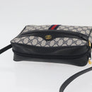 GUCCI GG Supreme Sherry Line Bag PVC Navy Gold Red 68 02 005 Auth SW2204-6