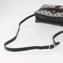 GUCCI GG Supreme Sherry Line Bag PVC Navy Gold Red 68 02 005 Auth SW2204-7