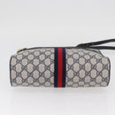 GUCCI GG Supreme Sherry Line Bag PVC Navy Gold Red 68 02 005 Auth SW2204-9
