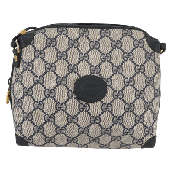 GUCCI GG Supreme Shoulder Bag PVC Navy Gold 007 58 0093 Auth SW2206