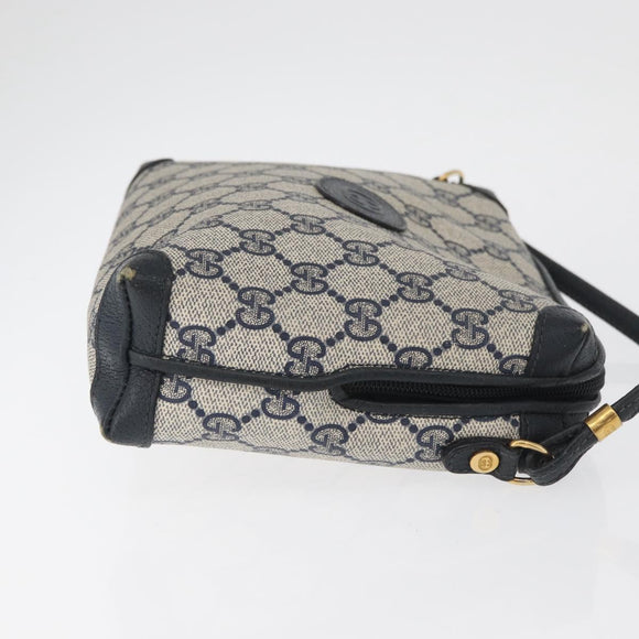 GUCCI GG Supreme Shoulder Bag PVC Navy Gold 007 58 0093 Auth SW2206