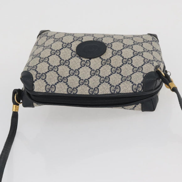 GUCCI GG Supreme Shoulder Bag PVC Navy Gold 007 58 0093 Auth SW2206
