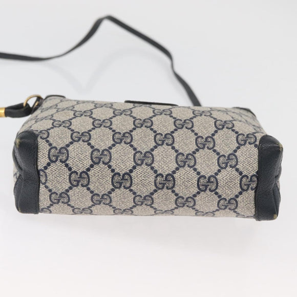 GUCCI GG Supreme Shoulder Bag PVC Navy Gold 007 58 0093 Auth SW2206