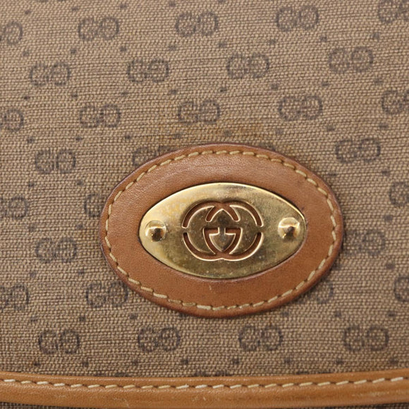 GUCCI Micro GG Supreme Shoulder Bag PVC Beige Gold 007 49 5548 Auth SW2207
