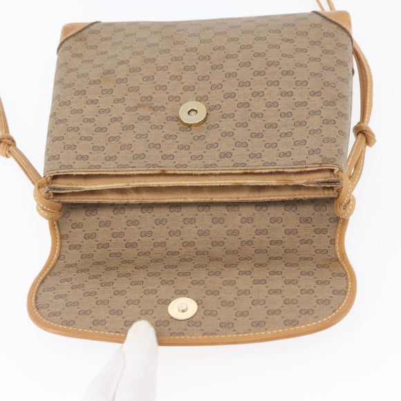 GUCCI Micro GG Supreme Shoulder Bag PVC Beige Gold 007 49 5548 Auth SW2207