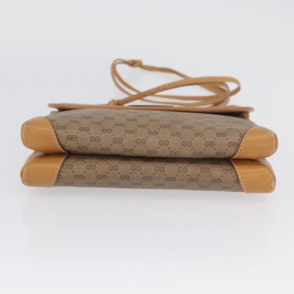 GUCCI Micro GG Supreme Shoulder Bag PVC Beige Gold 007 49 5548 Auth SW2207