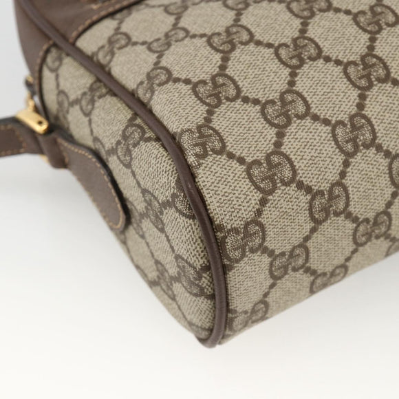 GUCCI GG Supreme Web Sherry Line Shoulder Bag PVC Beige Gold Red Auth SW2209