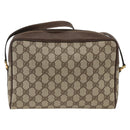 GUCCI GG Supreme Web Sherry Line Shoulder Bag PVC Beige Gold Red Auth SW2209-3