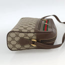 GUCCI GG Supreme Web Sherry Line Shoulder Bag PVC Beige Gold Red Auth SW2209-5