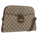 GUCCI GG Supreme Shoulder Bag PVC Beige Gold Auth SW2211-1