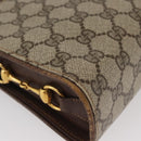 GUCCI GG Supreme Shoulder Bag PVC Beige Gold Auth SW2211-10