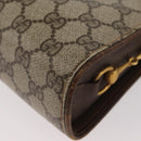 GUCCI GG Supreme Shoulder Bag PVC Beige Gold Auth SW2211-11