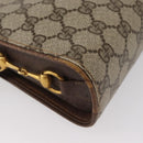 GUCCI GG Supreme Shoulder Bag PVC Beige Gold Auth SW2211-12