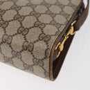GUCCI GG Supreme Shoulder Bag PVC Beige Gold Auth SW2211-13
