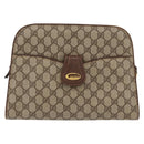GUCCI GG Supreme Shoulder Bag PVC Beige Gold Auth SW2211-2