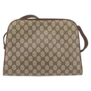 GUCCI GG Supreme Shoulder Bag PVC Beige Gold Auth SW2211-3