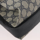 GUCCI GG Supreme Sherry Line Bag PVC Navy Gold Red 904 02 084 Auth SW2212-8