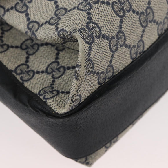GUCCI GG Supreme Sherry Line Bag PVC Navy Gold Red 904 02 084 Auth SW2212