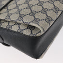 GUCCI GG Supreme Sherry Line Bag PVC Navy Gold Red 904 02 084 Auth SW2212-16