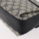 GUCCI GG Supreme Sherry Line Bag PVC Navy Gold Red 904 02 084 Auth SW2212-17