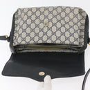 GUCCI GG Supreme Sherry Line Bag PVC Navy Gold Red 904 02 084 Auth SW2212-9