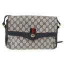GUCCI GG Supreme Sherry Line Bag PVC Navy Gold Red 904 02 084 Auth SW2212-13