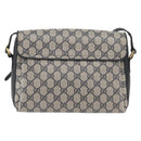GUCCI GG Supreme Sherry Line Bag PVC Navy Gold Red 904 02 084 Auth SW2212-2