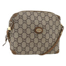 GUCCI GG Plus Supreme Shoulder Bag PVC Beige Gold Auth SW2213-1