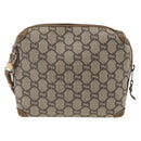 GUCCI GG Plus Supreme Shoulder Bag PVC Beige Gold Auth SW2213-2