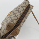 GUCCI GG Plus Supreme Shoulder Bag PVC Beige Gold Auth SW2213-6