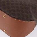 CELINE Macadam Canvas Tote Bag PVC Leather Brown Gold Auth SW2215A-11