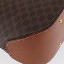 CELINE Macadam Canvas Tote Bag PVC Leather Brown Gold Auth SW2215A-12