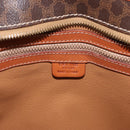CELINE Macadam Canvas Tote Bag PVC Leather Brown Gold Auth SW2215A-15
