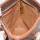 CELINE Macadam Canvas Tote Bag PVC Leather Brown Gold Auth SW2215A-17