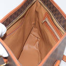 CELINE Macadam Canvas Tote Bag PVC Leather Brown Gold Auth SW2215A-18