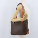CELINE Macadam Canvas Tote Bag PVC Leather Brown Gold Auth SW2215A-23