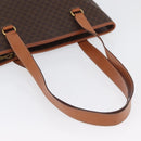 CELINE Macadam Canvas Tote Bag PVC Leather Brown Gold Auth SW2215A-7
