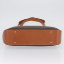 CELINE Macadam Canvas Tote Bag PVC Leather Brown Gold Auth SW2215A-9