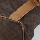 CELINE Macadam Canvas Backpack PVC Leather Brown Gold Auth SW2219-14