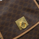 CELINE Macadam Canvas Backpack PVC Leather Brown Gold Auth SW2219-17