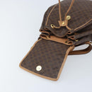 CELINE Macadam Canvas Backpack PVC Leather Brown Gold Auth SW2219-18