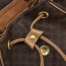 CELINE Macadam Canvas Backpack PVC Leather Brown Gold Auth SW2219-19