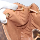 CELINE Macadam Canvas Backpack PVC Leather Brown Gold Auth SW2219-22