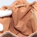 CELINE Macadam Canvas Backpack PVC Leather Brown Gold Auth SW2219-23