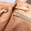 CELINE Macadam Canvas Backpack PVC Leather Brown Gold Auth SW2219-24