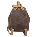 CELINE Macadam Canvas Backpack PVC Leather Brown Gold Auth SW2219-3